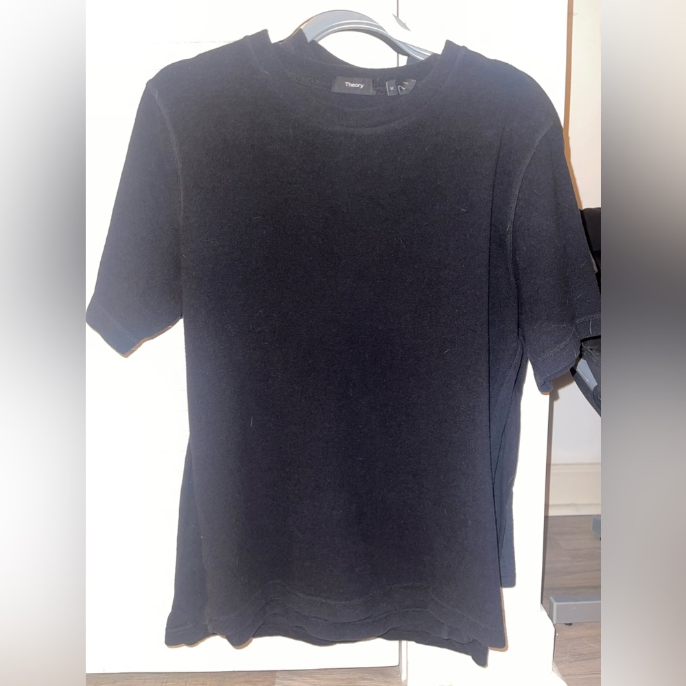 Theory Small Terry Cloth Black Shirt - image 1